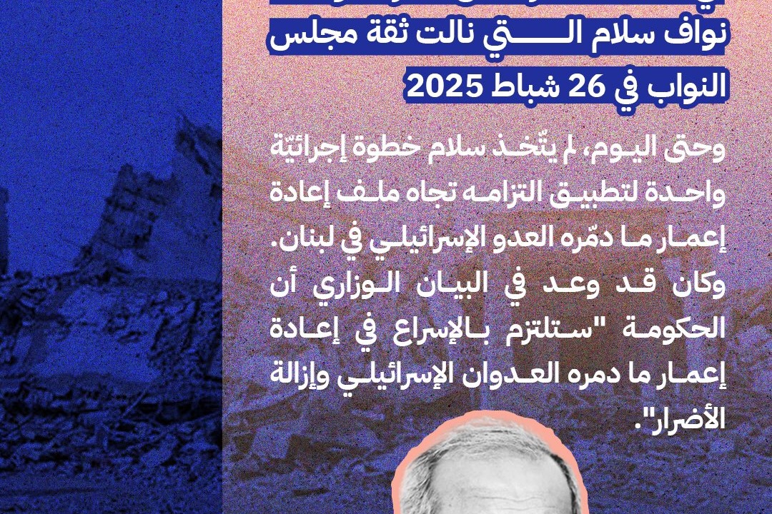 شهران و21 يوماً.. أي 18.26% مرّت من عمر حكومة نواف سلام التي نالت ثقة مجلس النواب في 26 شباط 2025م